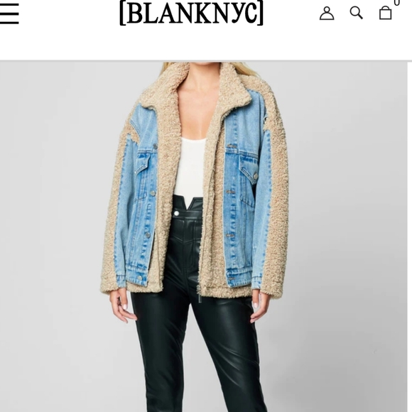 Blank NYC Jackets & Coats Stunning Fuzzy Wuzzy Sherpa Denim Jacket